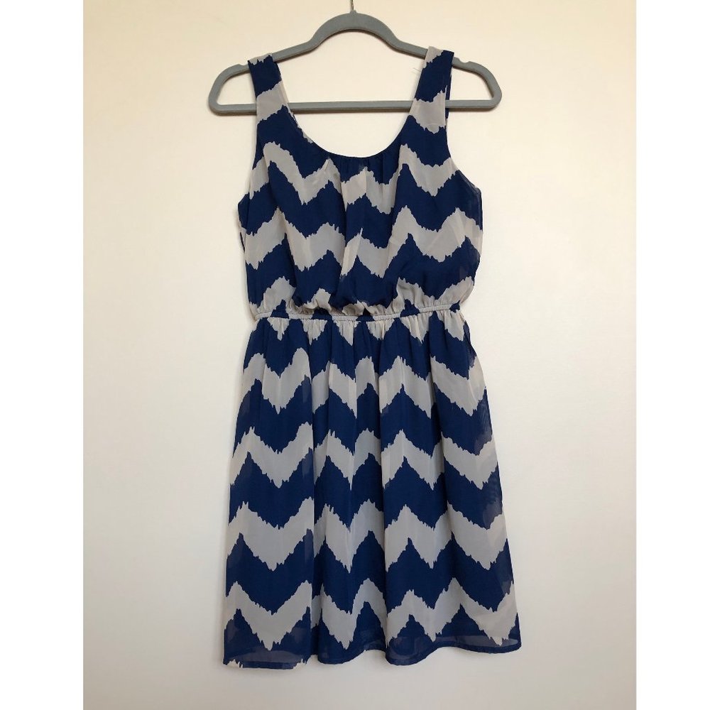 As U Wish Blue & Cream Dress